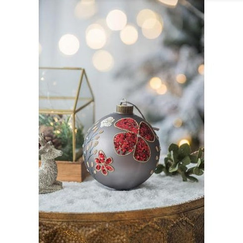 D4.7 Christmas Ball Ornaments, Glass Decorative Hanging Ball Christmas Tree Ornaments For Holiday Party Decorations, Set Of 4